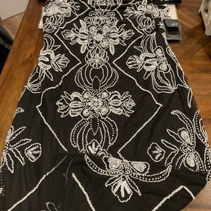 Adrianna Papell Black Dress with White Accents. Beautiful formal dress.